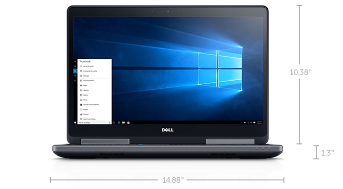 New Dell Precision 15 7000 Series (7510) - Dimensions & Weight (Non-Touch)