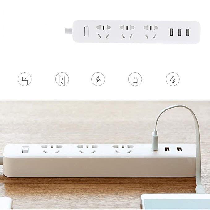 Buy Mi Power Strip 3 USB 3 Sockets Power Extension best price in Pakistan